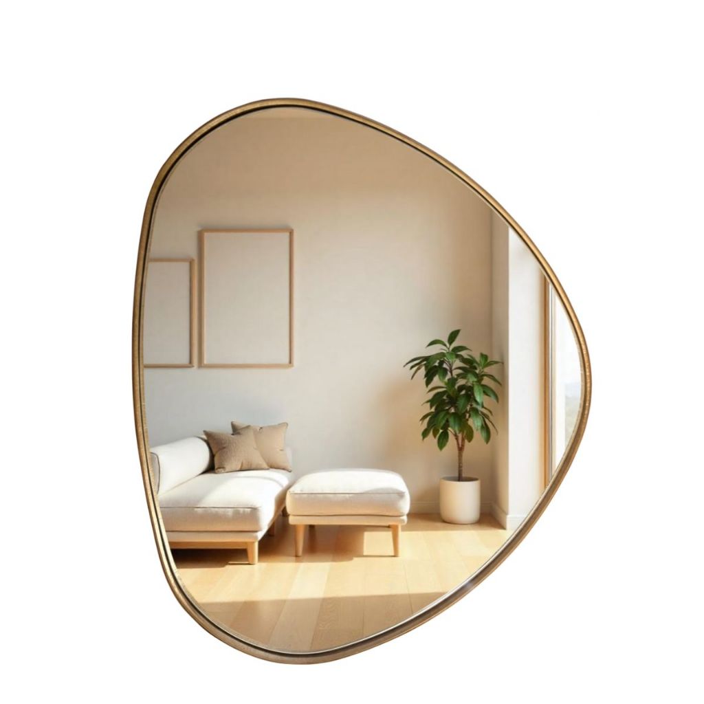 Espelho Orgânico Havana Com Borda Decorativo Moldura Em Madeira P em Oferta na Shopee