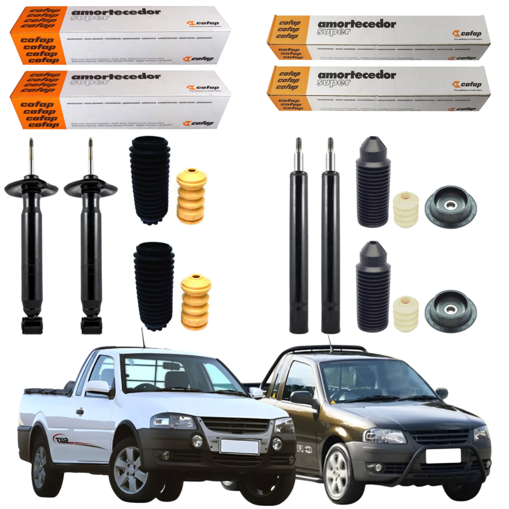 KIT 4 AMORTECEDOR SAVEIRO SURF CITY CROSSOVER SPORTLINE G3 G4 COFAP + KIT