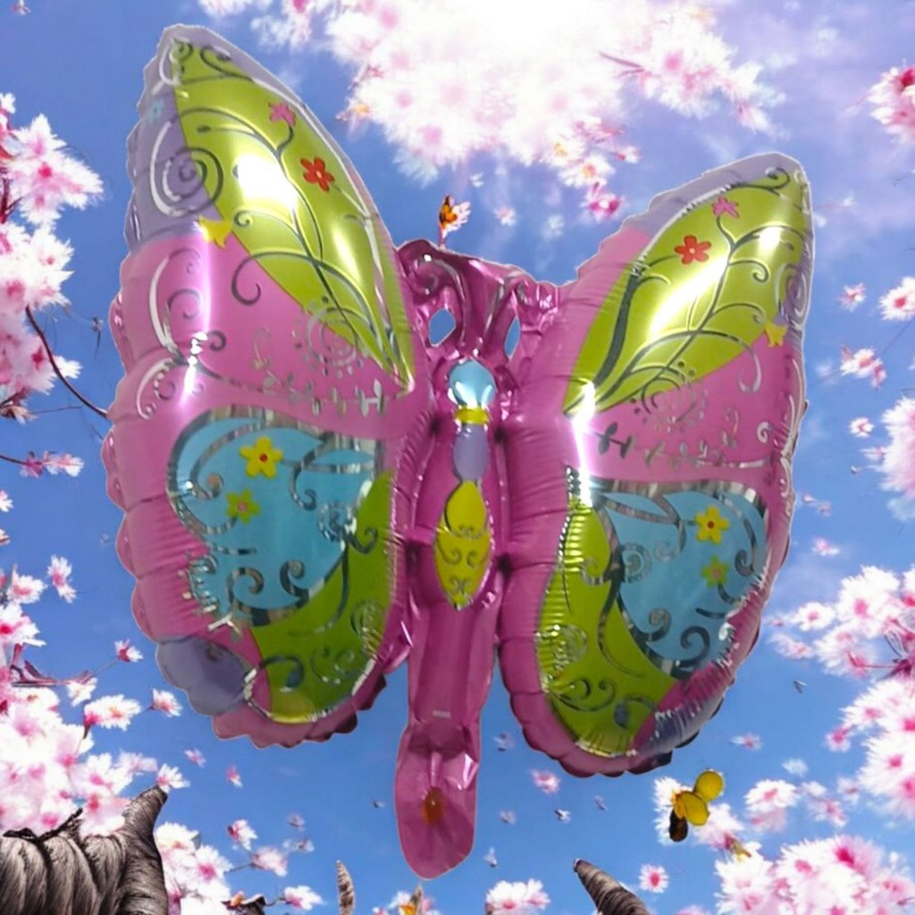 Kit 10 Balão Metalizado Borboleta  Colorida Centro Mesa 29cm Jardim Encantado festa  e Decoração