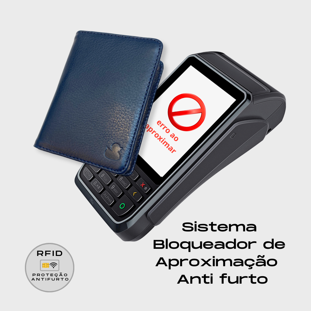 Carteira Masculina Com Proteção RFID Documentos Cnh Dinheiro