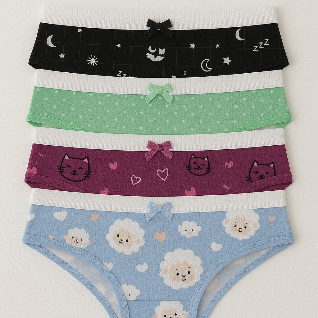 Kit 10 Calcinha Infantil Estampada Calçolinha Confortável Menina Kids