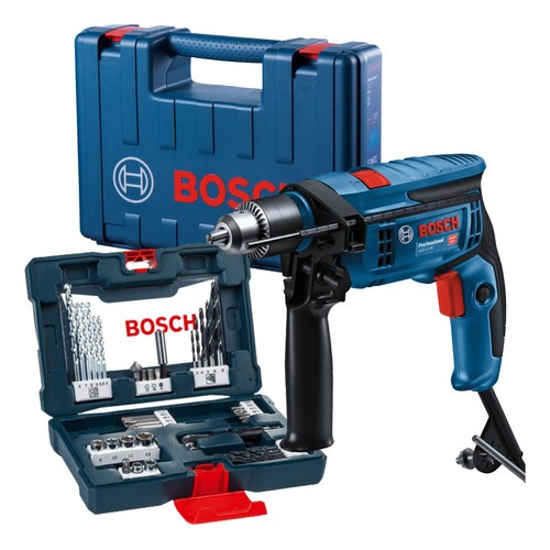 Furadeira Impacto Bosch GSB 13 RE 750w 220v + Kit Brocas e Bits V line 41 PCs + Maleta em Oferta na Shopee