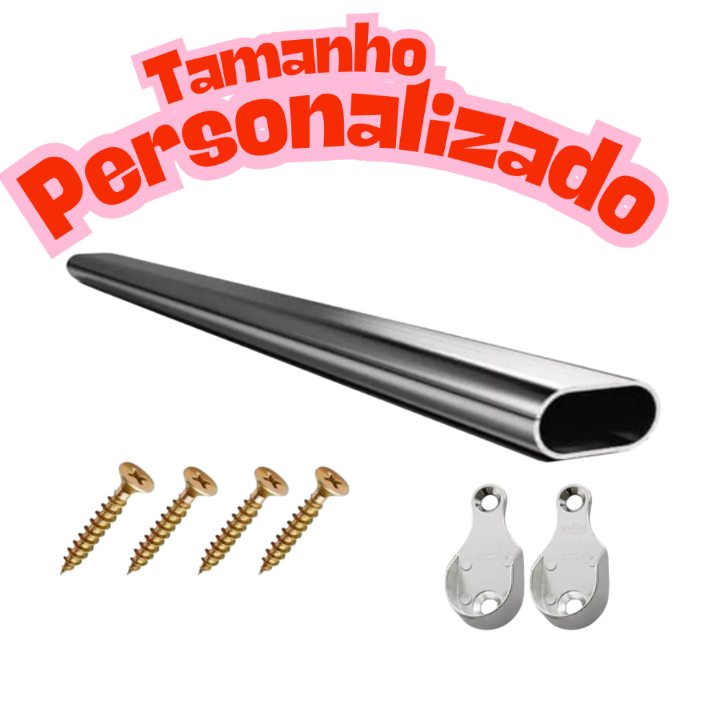 Tubo Cabideiro Oval Arara Para Guarda Roupas  Personalizado G Gg Xg
