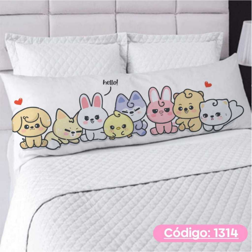 Capa De Travesseiro De Corpo Fronha Xuxão  Ziper 1.25x0.45cm  Quarto e Decoração Stray Kids Fan Made em Oferta na Shopee