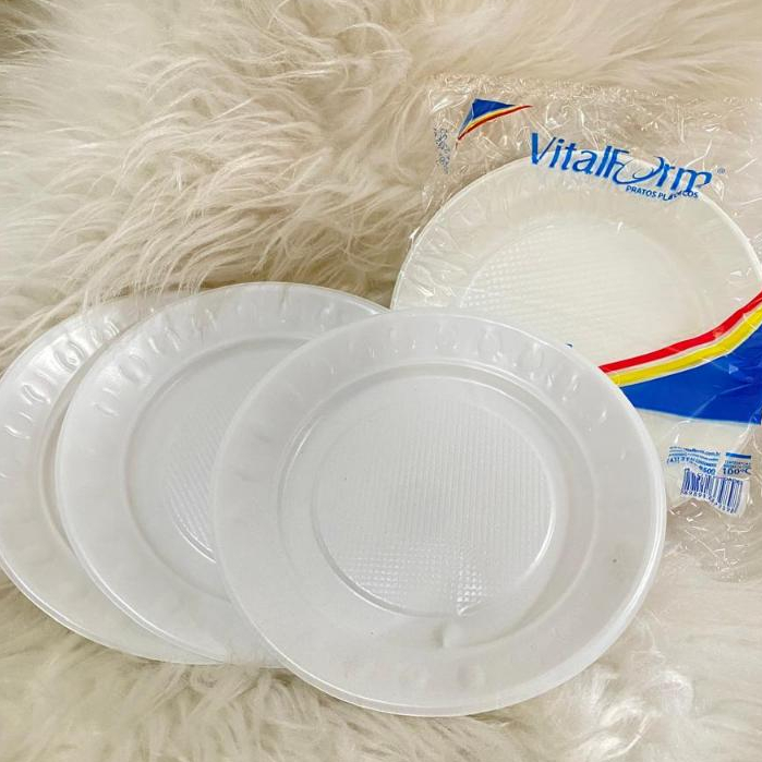 PRATO REFEIÇÃO BRANCO 21cm (DESCRATÁVEL)
