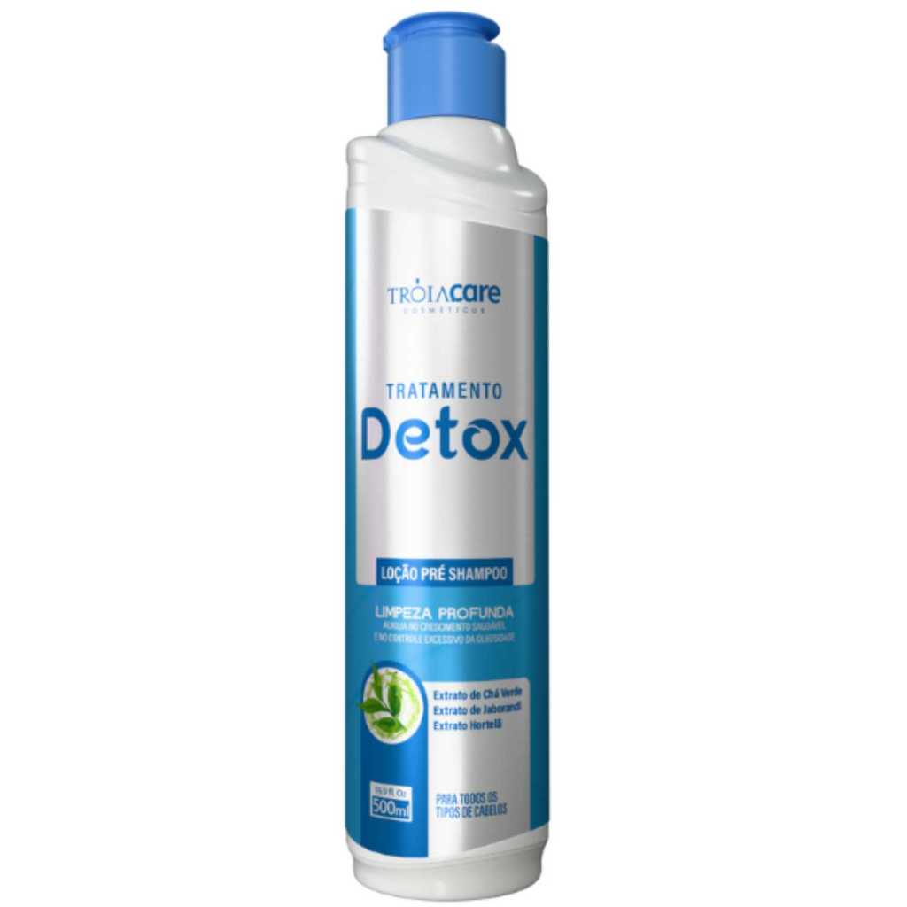 Loção Pré-Shampoo Detox Troia Hair 500ml–Purificação, Crescimento Saudável e Controle da Oleosidade