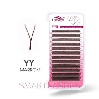 Cílios Fadvan YY MARROM /BROWN- YY Curvatura D para Extensão de Cílios volume brasileiro em Oferta na Shopee