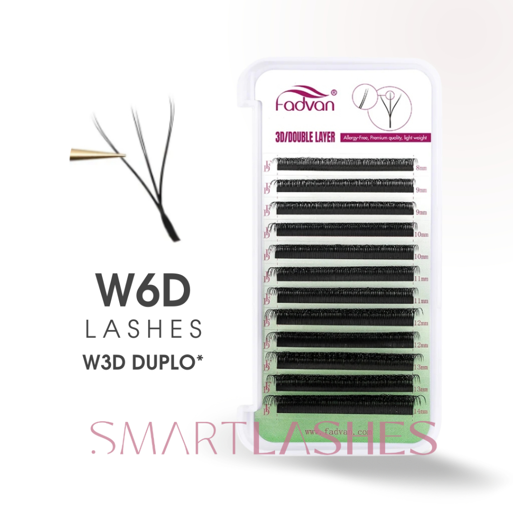Cílios Fadvan W6D  (W3D DUPLO) Curvatura C D  W 6d para Extensão de Cílios em Oferta na Shopee