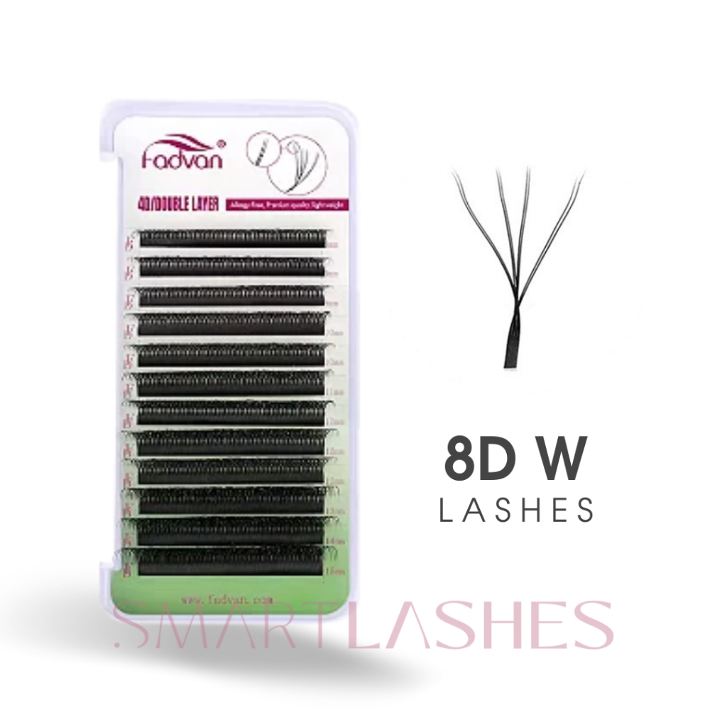 Cílios Fadvan W8D  W 8d (W4D DUPLO) Curvatura D W 8d  para Extensão de Cílios em Oferta na Shopee