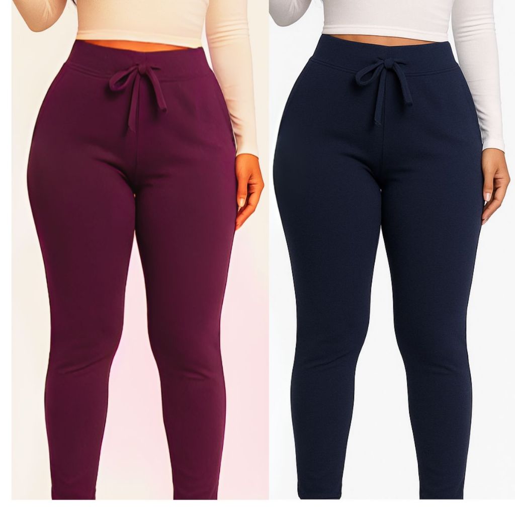 KIT 2 OU 1 CALÇAS FEMININA JOGGER COM BOLSO NAS LATERAIS MALHA CREPE RIBANA em Oferta na Shopee