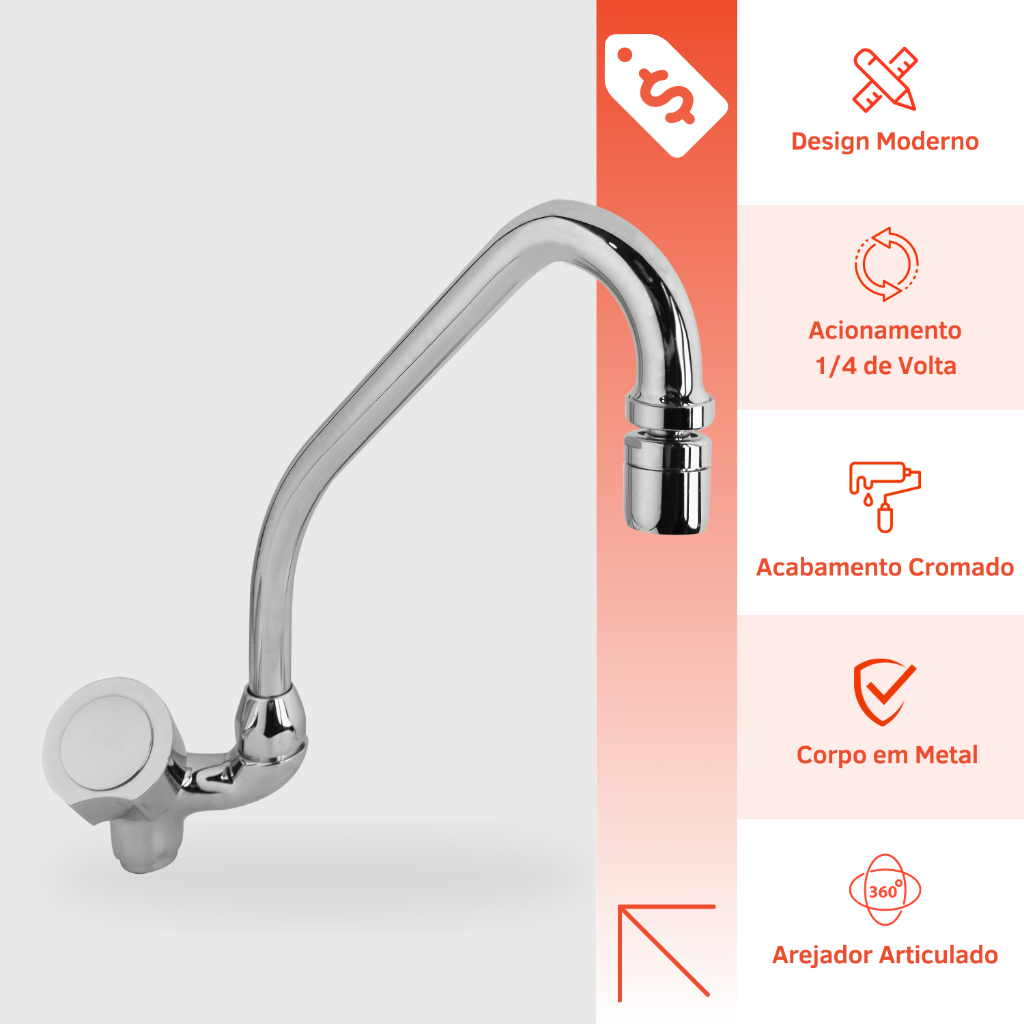 Torneira Cozinha Base Giratória Arejador Articulado 100% Metal > $UPER LIQUIDA REALIZE $HOP <