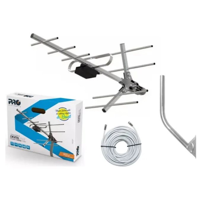 Antena TV Digital Externa 4K Yagi Proeletronic PROHD 1110/02 Alta G