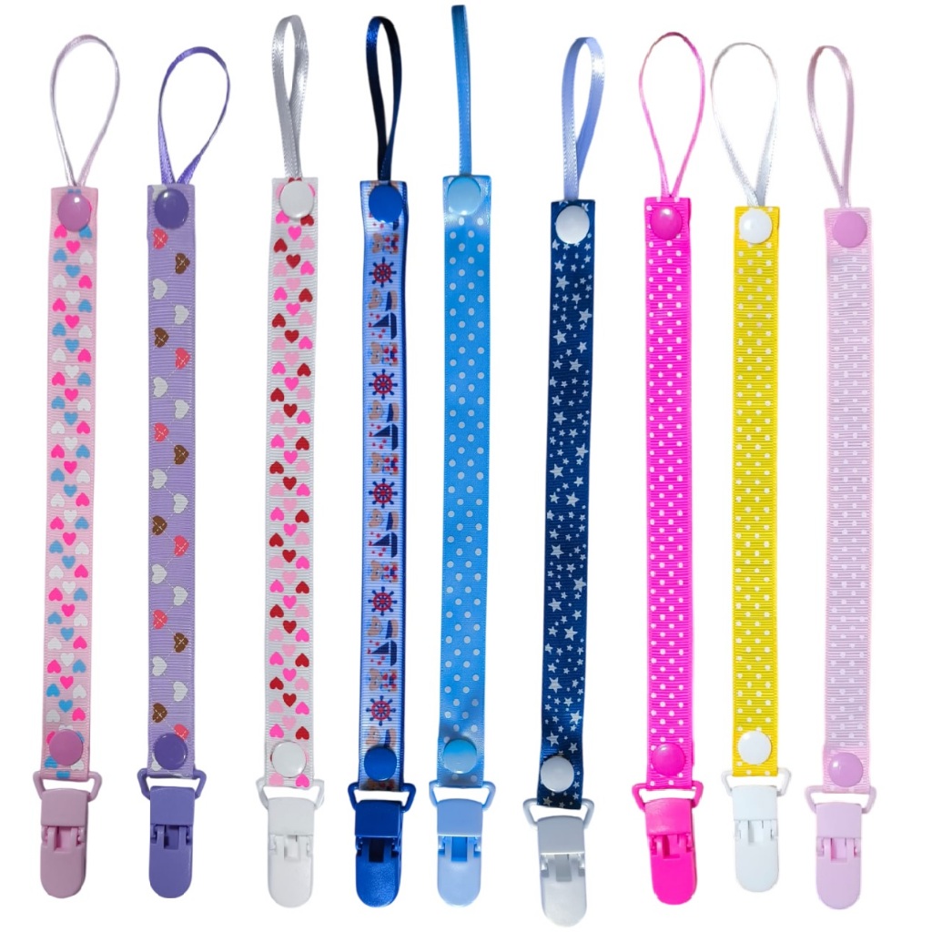 2 prendedores  de chupeta Cordinha bico bebê cor neutra serve Mam buba Lillo Nuk em Oferta na Shopee