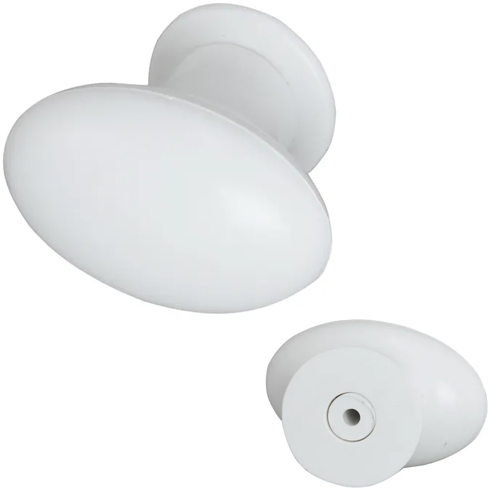 10 Puxadores Para Amario Moveis Oval Grande Branco - Fabio Ferragens