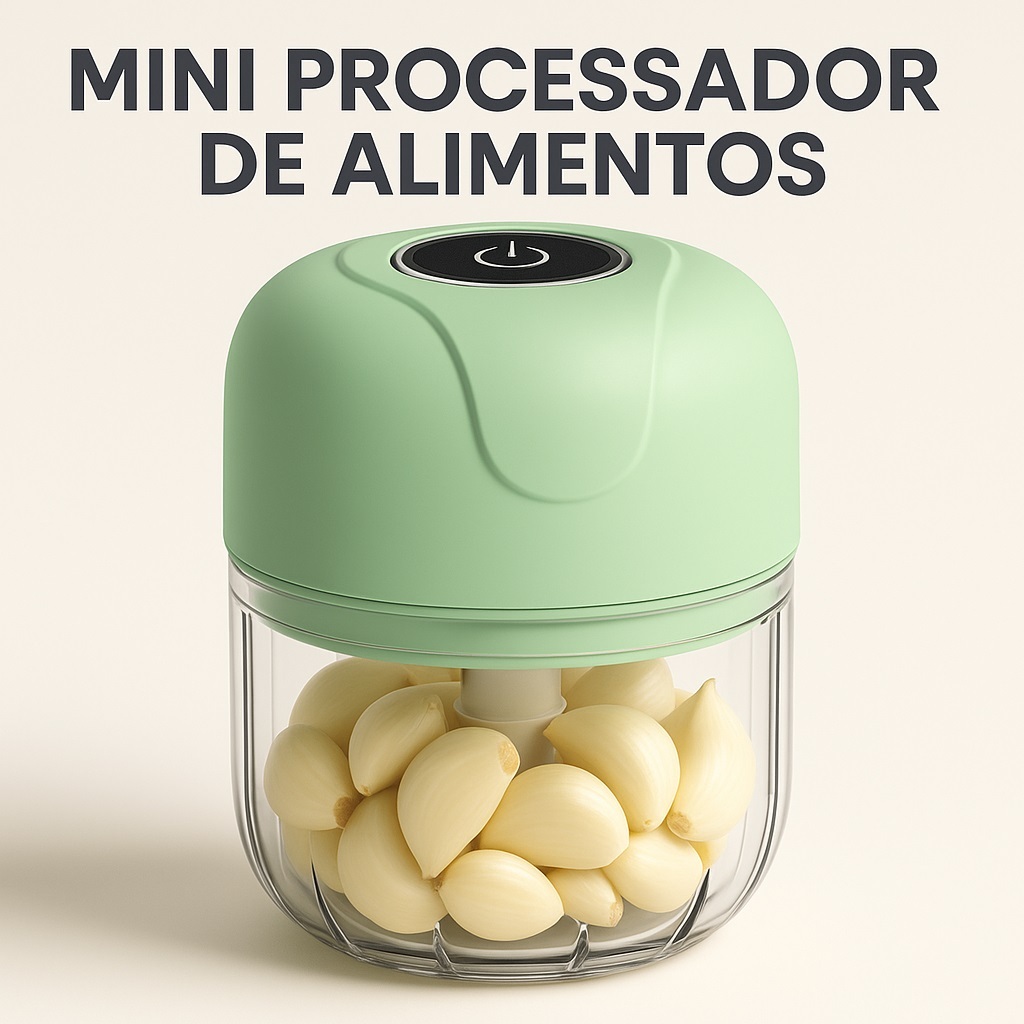 Mini Processador De Alimentos Elétrico Mixer Triturador Misturador Cortador USB Recarregável Portátil