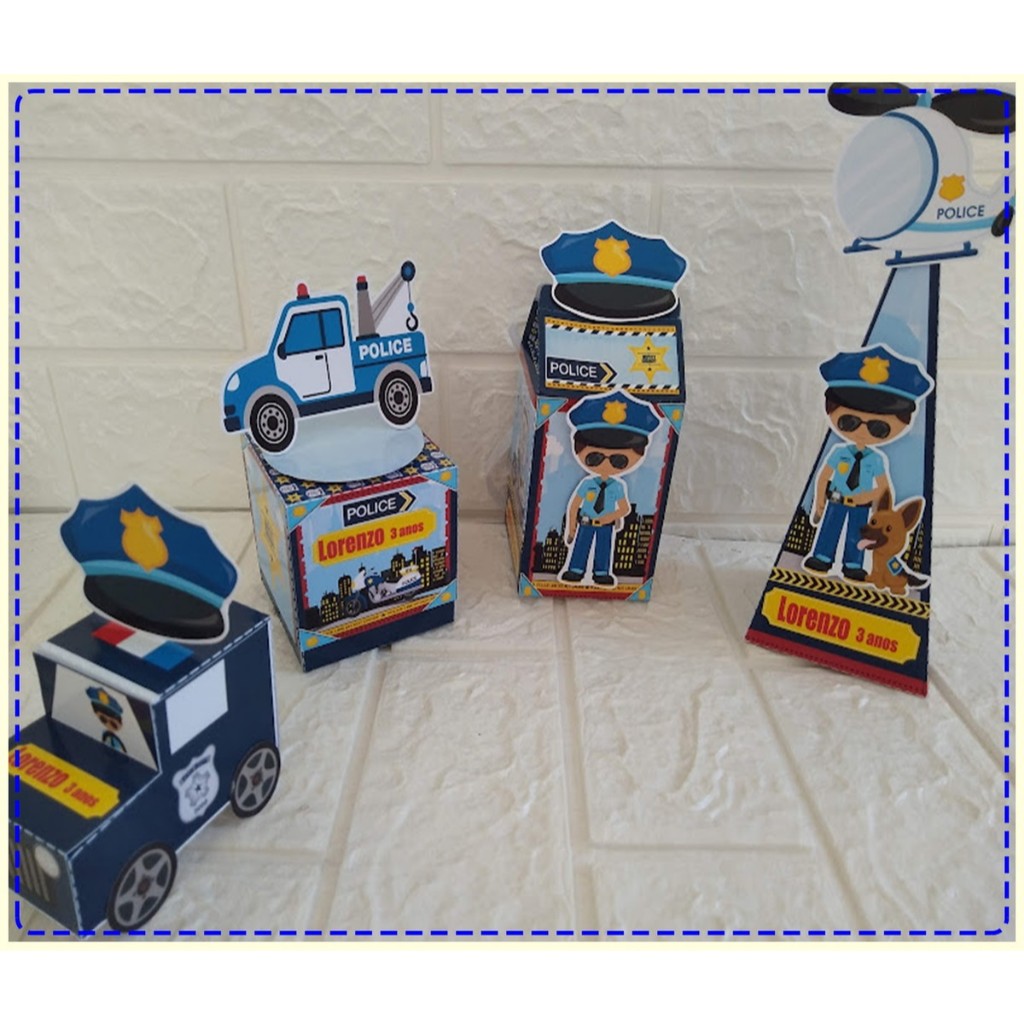 20 Lembrancinhas Personalizadas Policia Policial papelaria Policia Personalizados festa infantil - aniversário montadas
