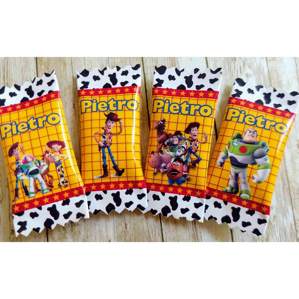 60 balas personalizadas para festa infantil Lembrancinhas - Toy Story