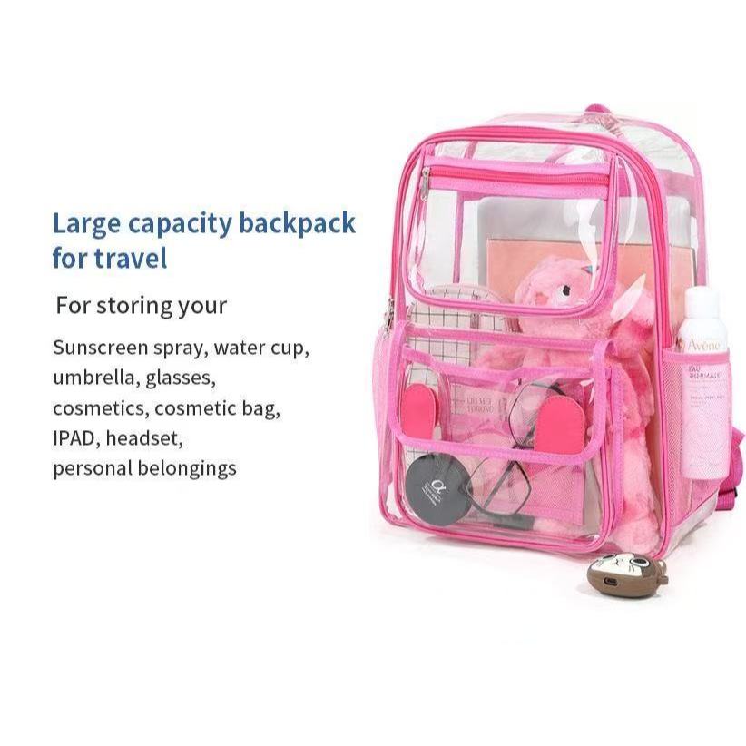 Mochila De PVC Transparente À Prova D'água Bolsa De Armazenamento De Grande Capacidade Estudante Viagem