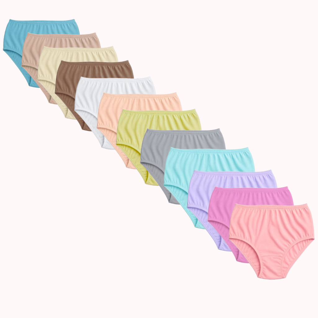 Kit 12 Calçola Cintura Alta 100% Algodão em Oferta na Shopee