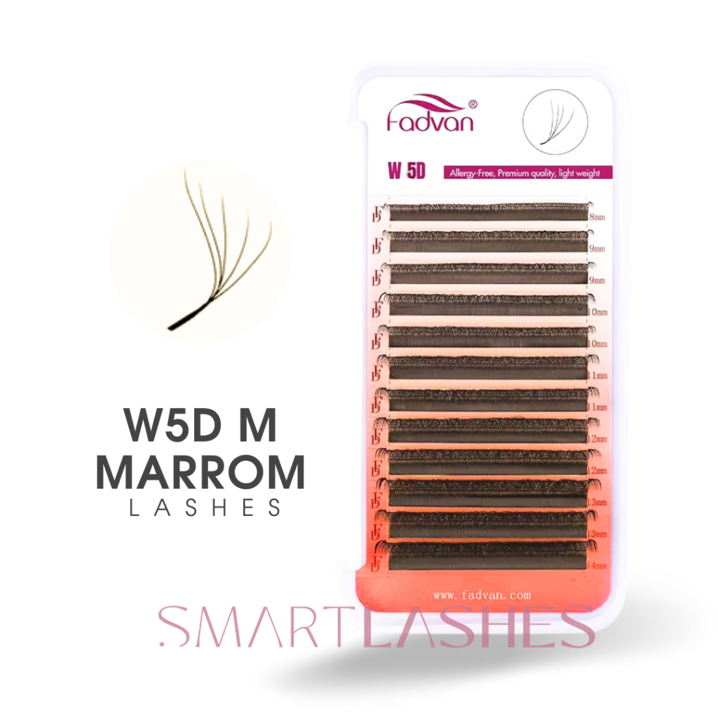 Cílios Fadvan W5D Curvatura M MARROM (BROWN) 0,07mm Curv. M em Oferta na Shopee
