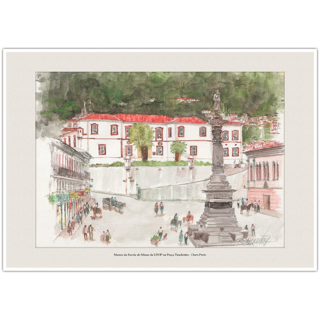 Museu da Escola de Minas da UFOP na Praça Tiradentes - Ouro Preto | Arte para Quadro Decorativo | A4
