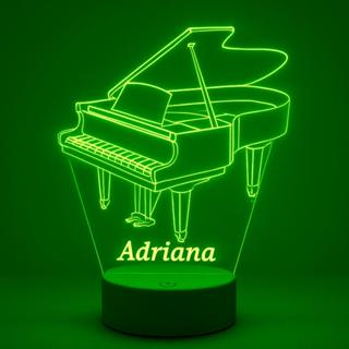 Luminária Led 3D 7 cores Piano, instrumento musical, Abajur com nome gravado em Oferta na Shopee