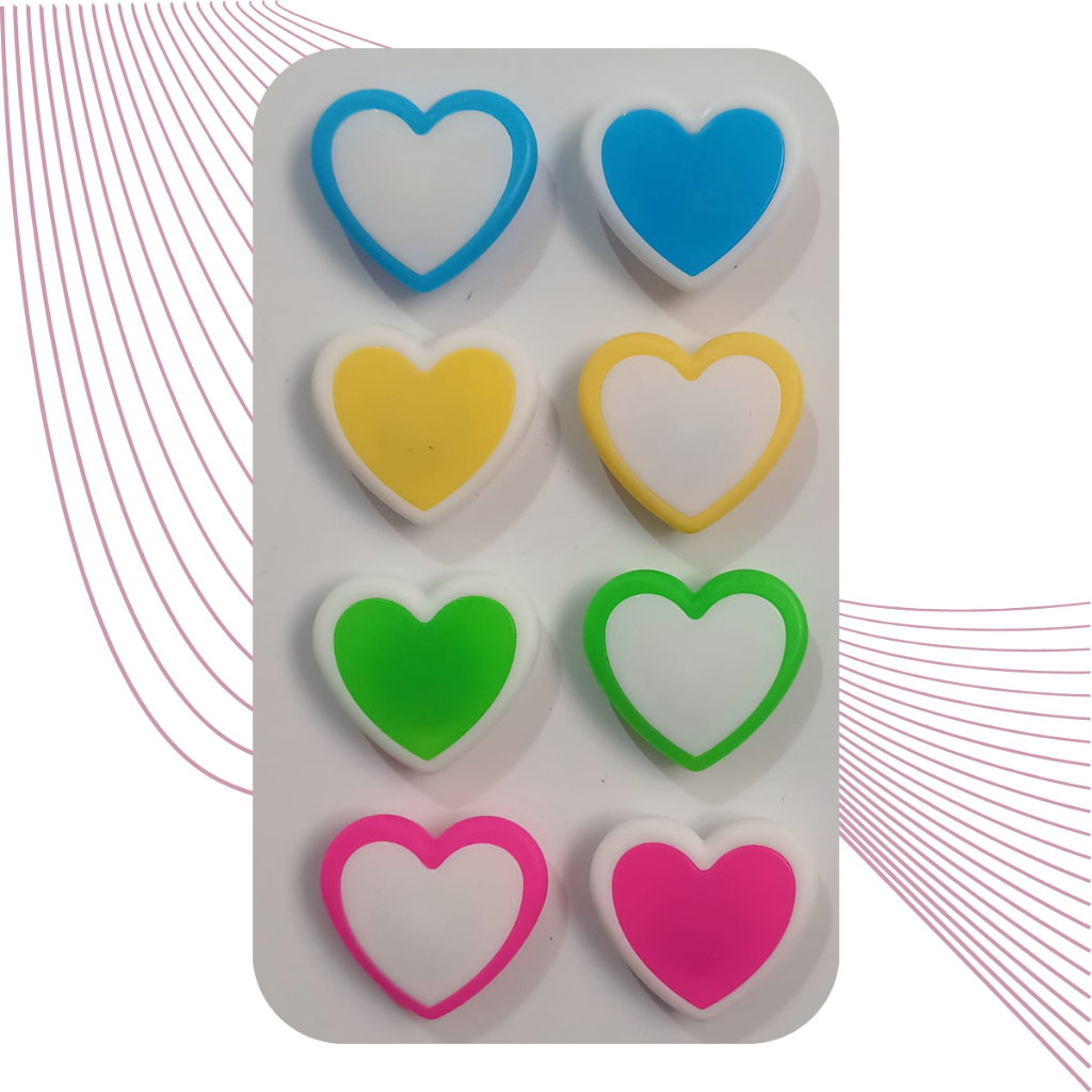 Imãs CORAÇÃO COLORIDO Magnético para Fotos Recados em Geladeira e Painéis Metálicos - IMA006 em Oferta na Shopee