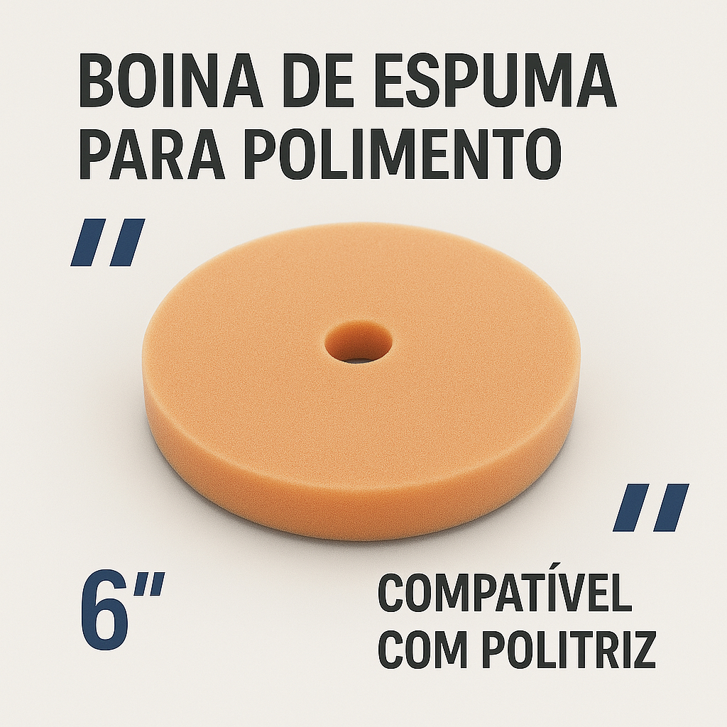 Boina de espuma para polimento 6 polegadas laranja refino