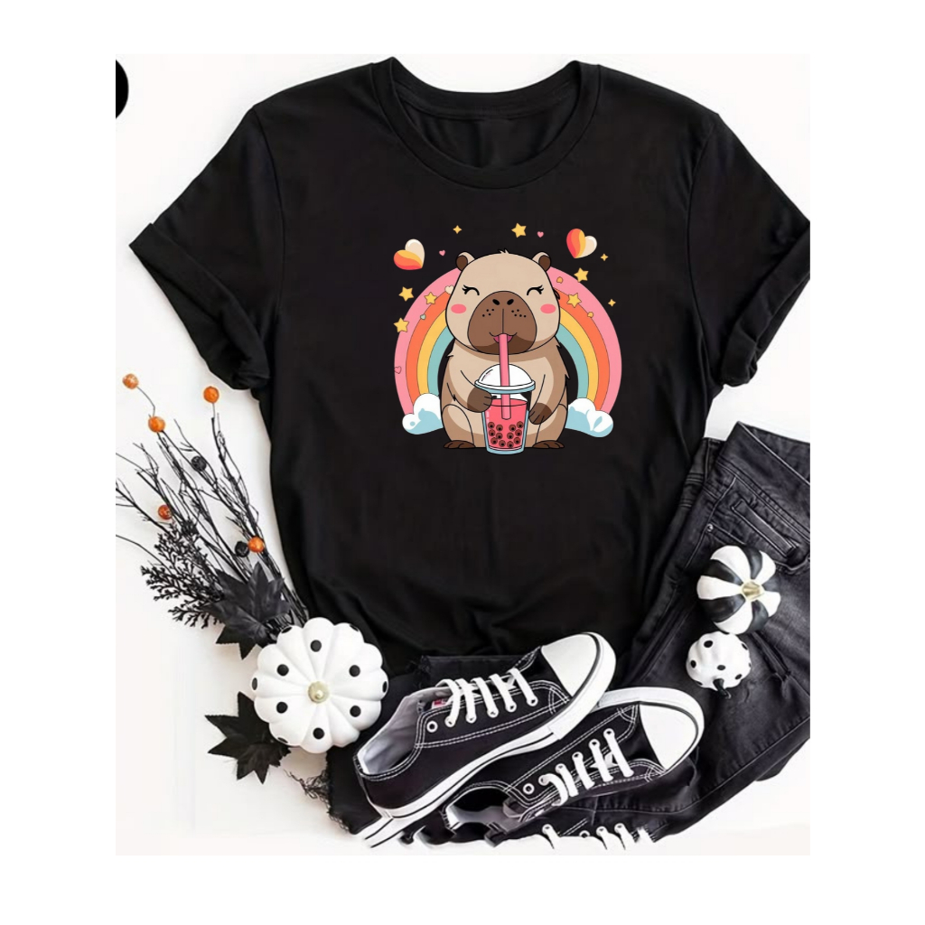 Camiseta Capivara Sheik Estampada 100% Algodão Unissex Masculino Feminino Confortável