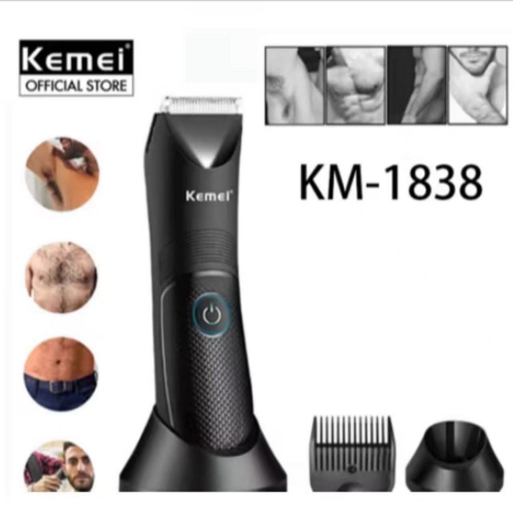 Kemei 1838 Barbeador elétrico masculino à prova d'água aparador de pelos corporais em Oferta na Shopee