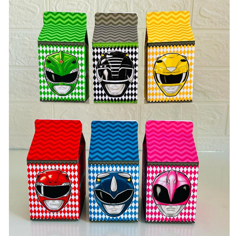 Caixas milk Power Rangers, Lembrancinha power rangers, caixinha power rangers, PEGUE E MONTE