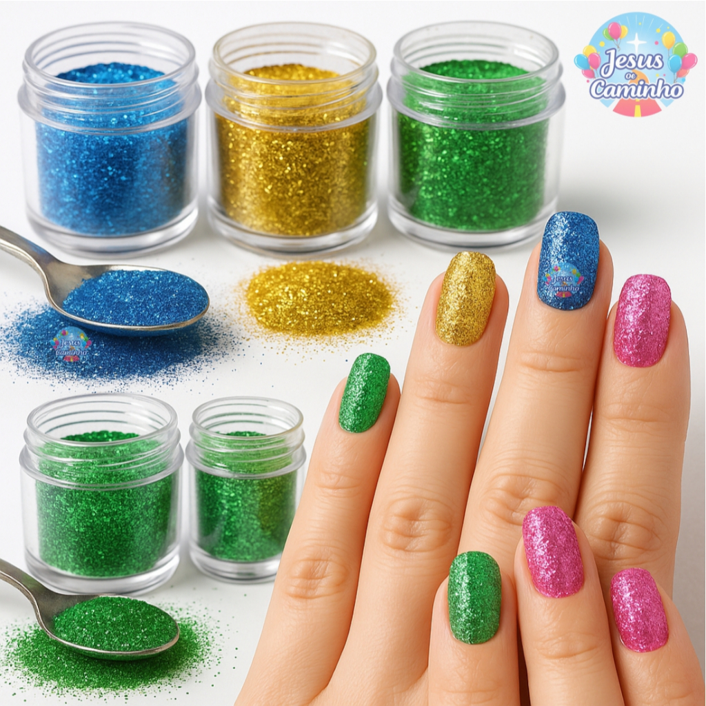 Glitter para Unhas , Maquiagem e Artesanatos 100g/500g - Super Flocado Purpurina em Pó Fino PROMOÇÃO em Oferta na Shopee