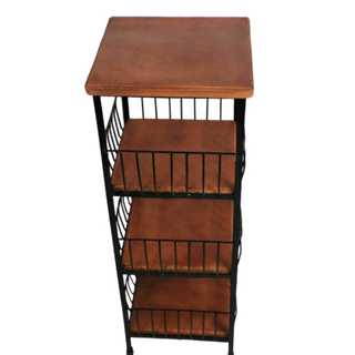 Fruteira Rústica com 3 Cestos para Frutas e Legumes Suporte para Galão de 20 Litros Promoção marrom em Oferta na Shopee