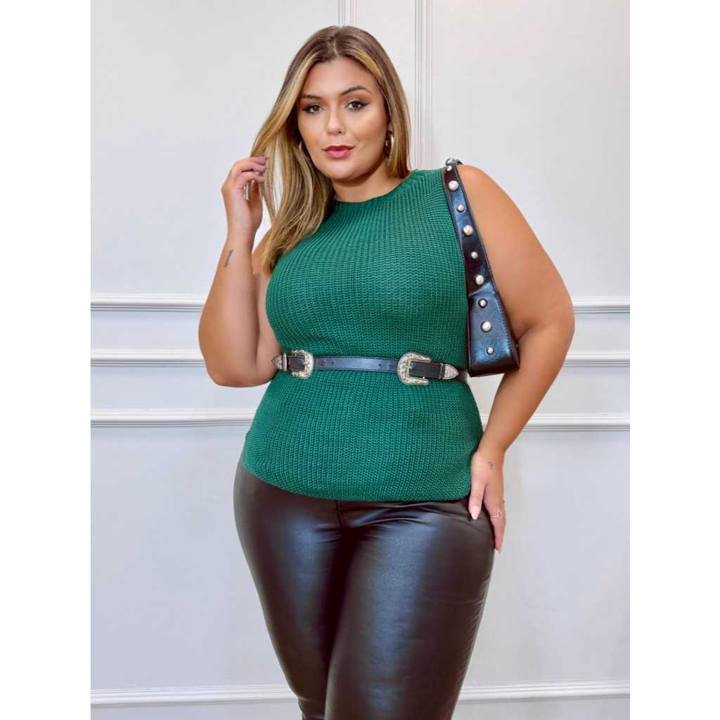 Colete Tricot Plus Size Feminino