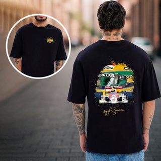 Camiseta Oversized sou Básica Estampa Frente e Costas Senna Carros Fofa Algodão Masculina Unissex em Oferta na Shopee