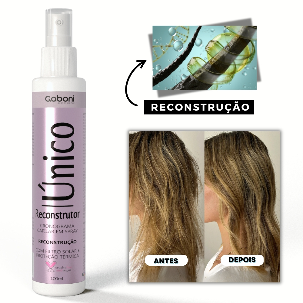 Spray Reconstrutor Único Gaboni 100ml Proteção Térmica 250°C em Oferta na Shopee