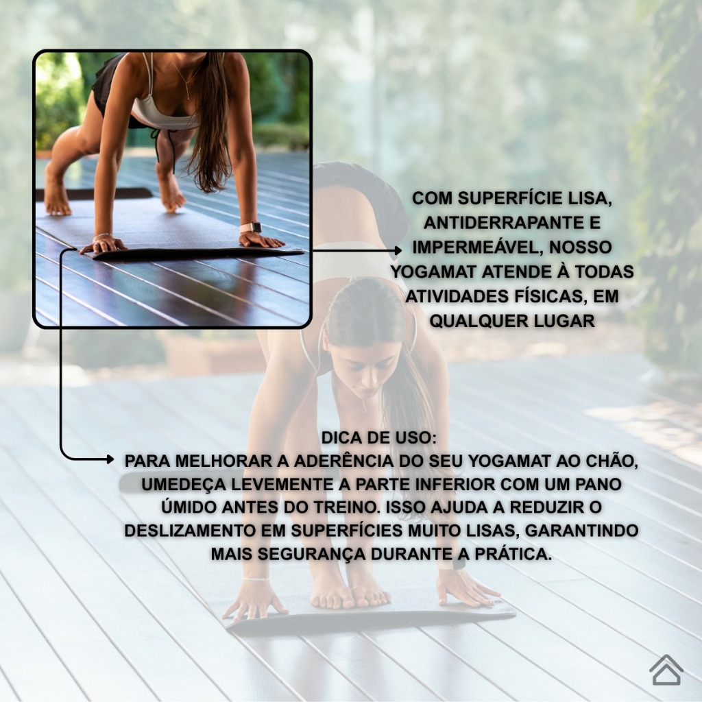 Tapete Yoga Mat 1,70mx55cmx10mm Confortável Grosso Colchonete Tatame Exercício em Casa — imagem 2 de 2