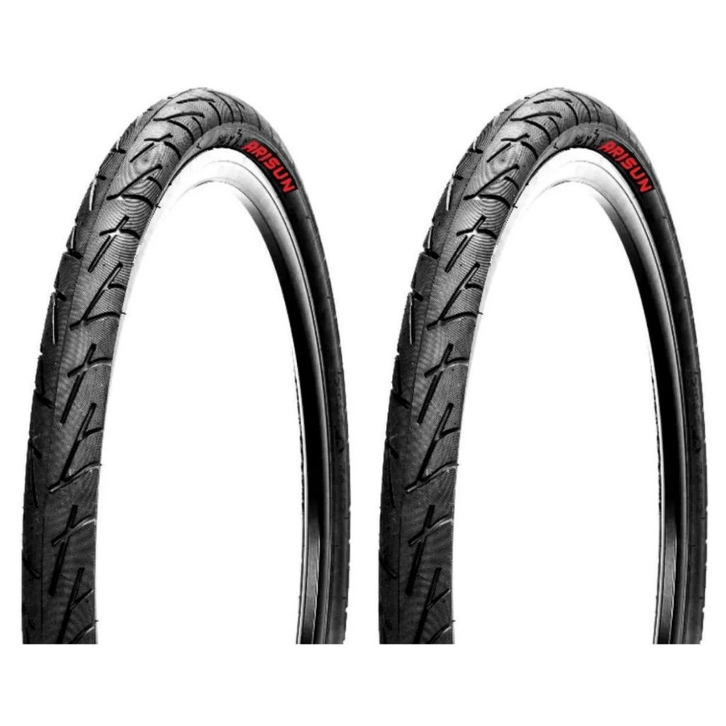 Par Pneu Bicicleta Arisun Praieiro Aro 26 X 1.95 Balão Slick Mtb