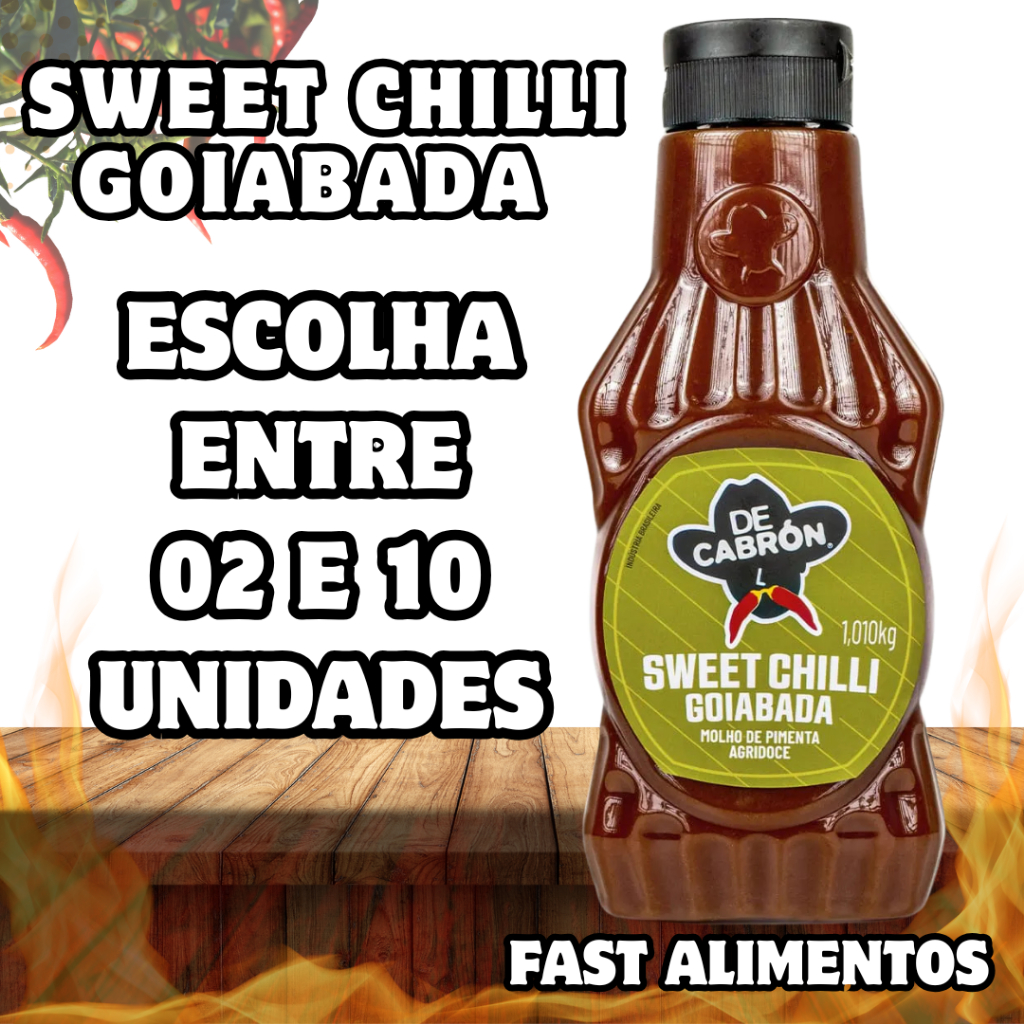 DE CABRON SWEET CHILLI GOIABADA 1KG - ESCOLHA ENTRE 02 E 10 UNIDADES - COMBO ECONOMICO em Oferta na Shopee