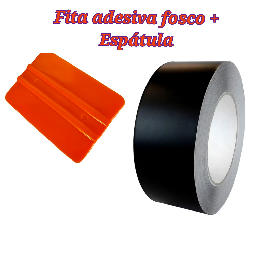 Fita Adesiva Vinil Preto fosco 1m x 16cm, + brinde soleiras, painéis, para - choque, colunas e outros. em Oferta na Shopee