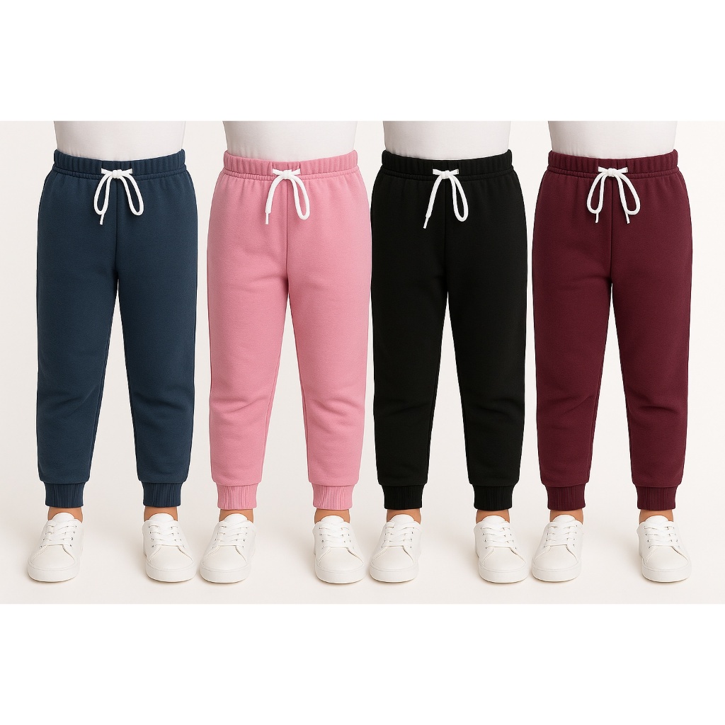 kit 2 calças moletom jogger ou punho peluciado menino e menina  punho.