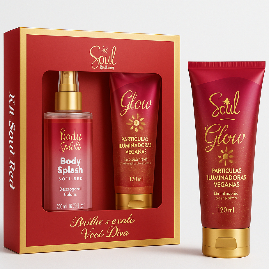 Kit Presente Soul Red Bory Splash 200ml - Desodorante Colônia + Hidratante Corporal soul Cosméticos