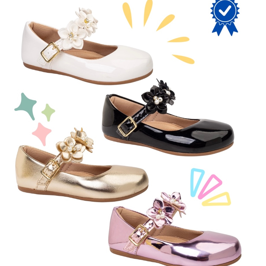 Sapatilha Confortável infantil feminina sapatinho para menina e para bebe festa em Oferta na Shopee