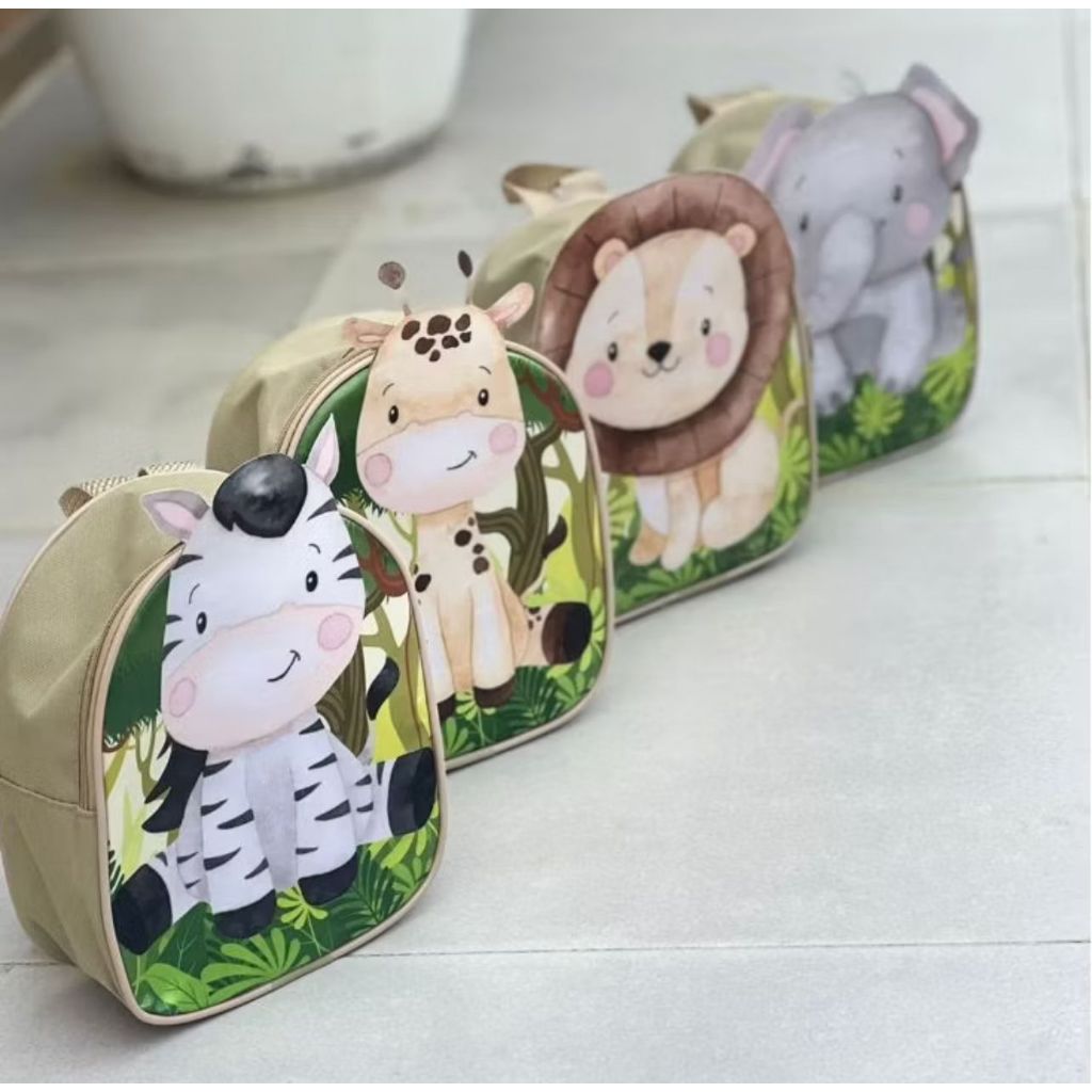 45  MOCHILINHA LINS PERSONALIZADA LEMBRANCINHA PARA ANIVERSARIO LEMBRANCINHA DO SAFARI
