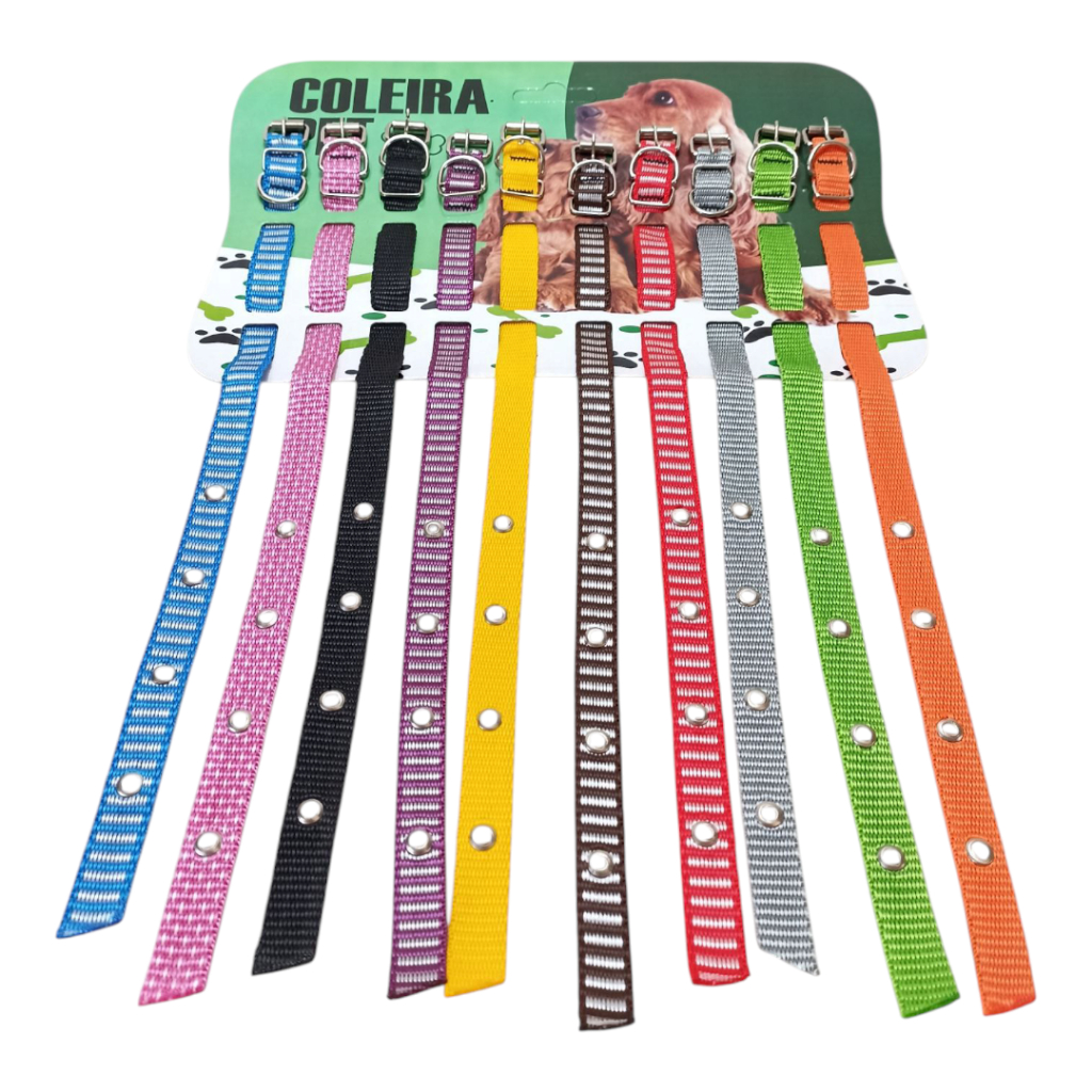 CARTELA COM 10 COLEIRAS PET KIT COLEIRA PET COLEIRA PARA CACHORRO E GATO PORTE MEDIO E PEQUENO