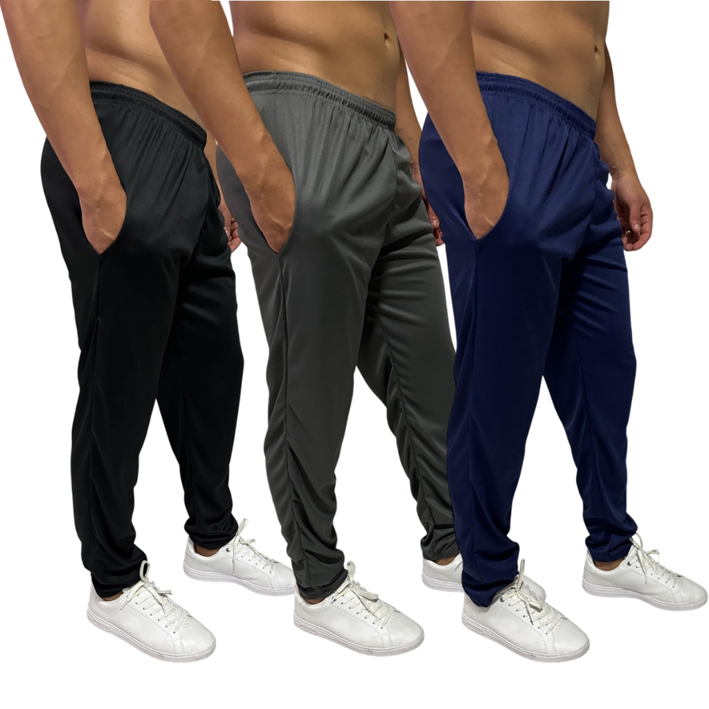 Kit 3 Calças Masculina Dry Fit Lisa Esportiva Básica Meia Estação Treino Futebol Academia em Oferta na Shopee