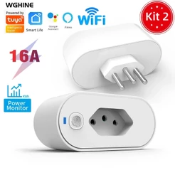 KIT1/2/3 SMART PLUG-Adaptador de soquete Wi-Fi Tuya Smart Life App Control Alexa Google Home Adaptador de soquete 16A