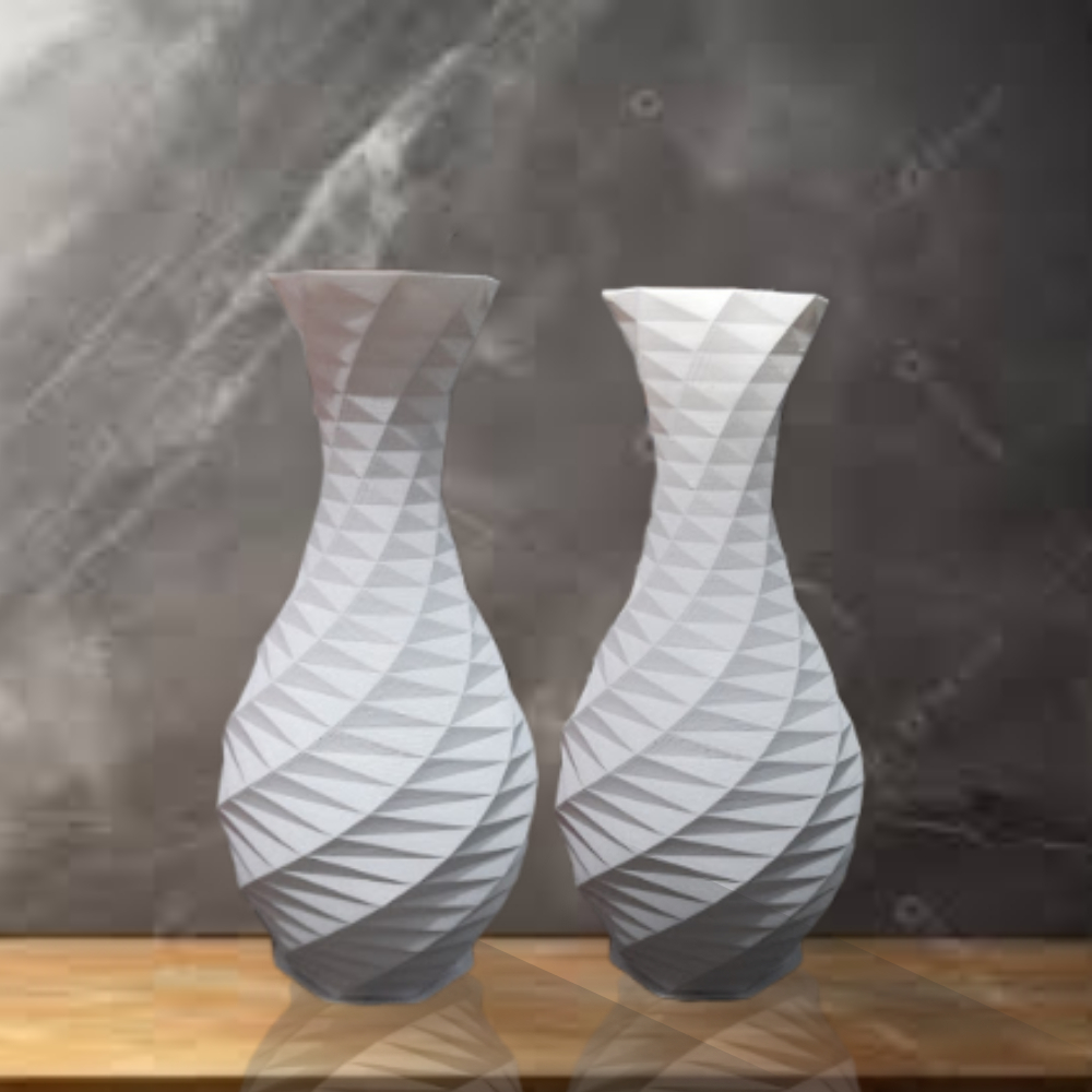 Kit 2 Vasos Grandes Decorativos Brilhosos Modernos Para Arranjos e Flores De Mesa