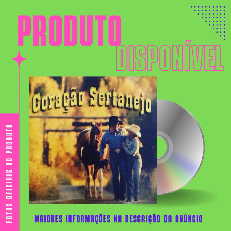 CD RARO CORAÇÃO SERTANEJO - Daniel, Chrystian e Ralf, Rick e Renner, Teodoro e Sampaio, Leandro e Leonardo