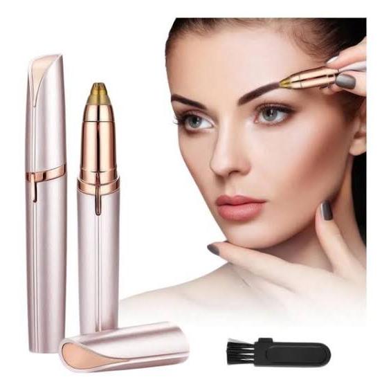 Kit Caneta depiladora indolor Removedor de pelos elétrico Aparador de pelos facial 2 em 1 USB buço feminino e masculino